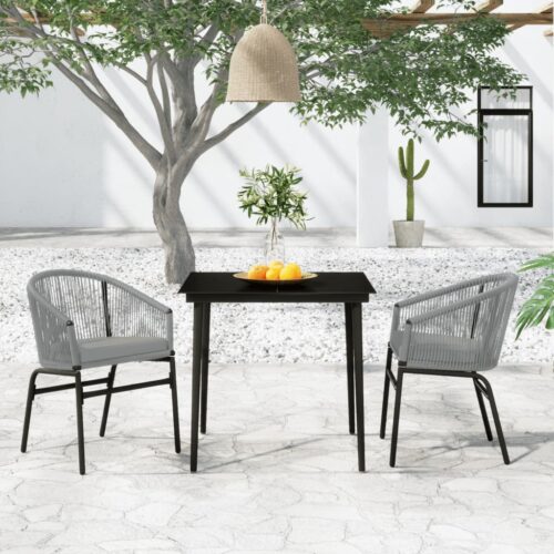 3-Piece Garden Dining Set Anthracite - Image 9