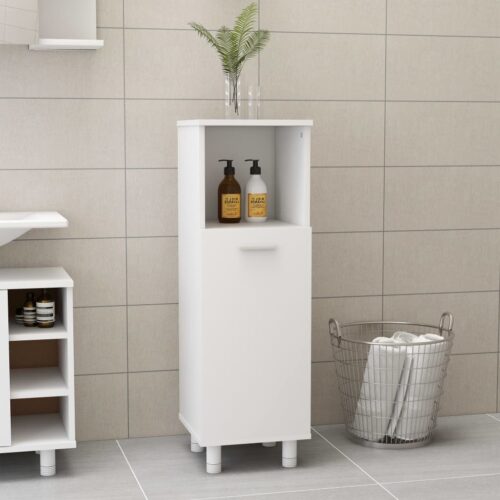 Bathroom Cabinet White 30x30x95cm Engineered Wood