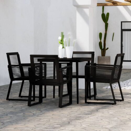 5-Piece Garden Dining Set Black - Image 9