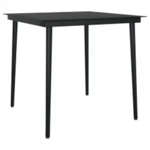 5-Piece Garden Dining Set with Cushions Black - Image 5