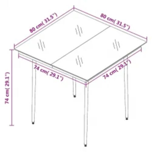 5-Piece Garden Dining Set with Cushions Black - Image 7