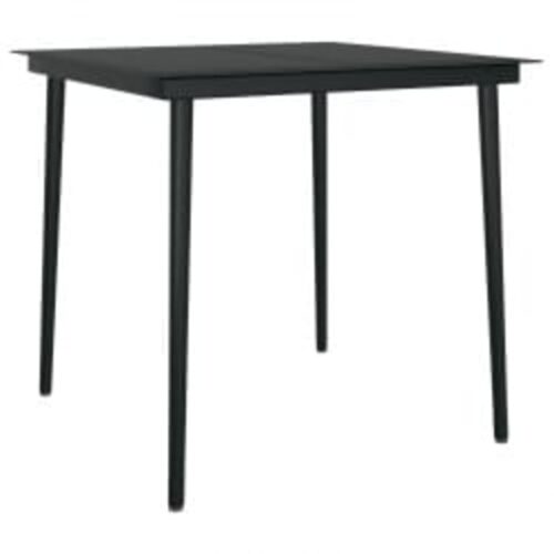 5-Piece Outdoor Dining Set with Cushions Grey Black - Image 5