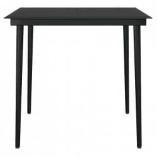 5-Piece Outdoor Dining Set with Cushions Grey Black - Image 6