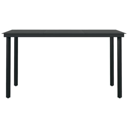 7-Piece Garden Dining Set Black Outdoor Patio Lounge Furniture - Image 6