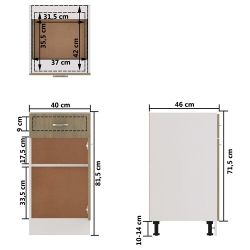 Drawer Bottom Cabinet Sonoma Oak 40x46x81.5cm Engineered Wood - Image 11