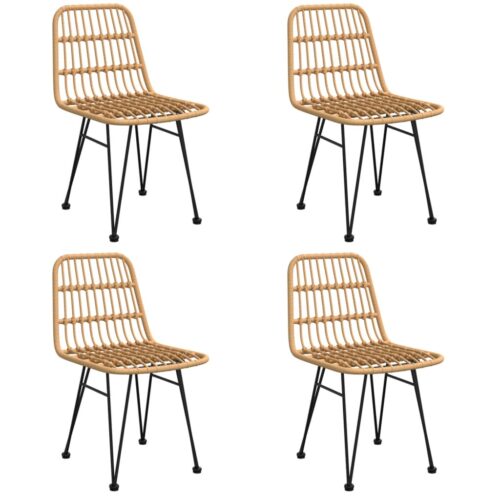 5-Piece Garden Dining Set Poly Rattan Wicker Outdoor Patio Furniture - Image 3