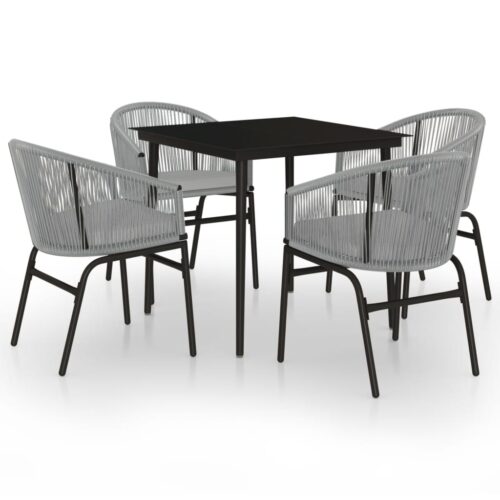 5-Piece Garden Dining Set Grey