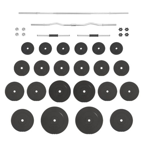 Barbell Dumbbell with Plates Set 120 kg Weight Training Bench Press Home Gym Fitness Exercise - Image 2