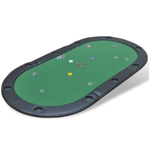 10-Player Foldable Poker Tabletop Green - Image 7