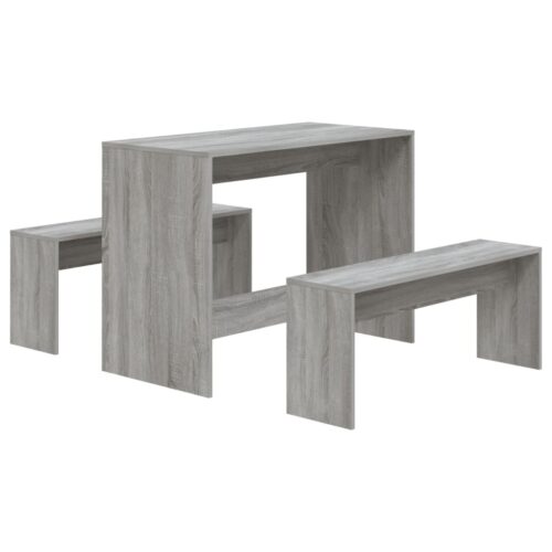 3-Piece Dining Set Grey Sonoma Engineered Wood