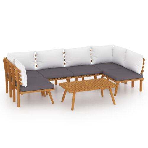 7-Piece Garden Lounge Set with Cushions Wood Timber Outdoor Patio Furniture Acacia