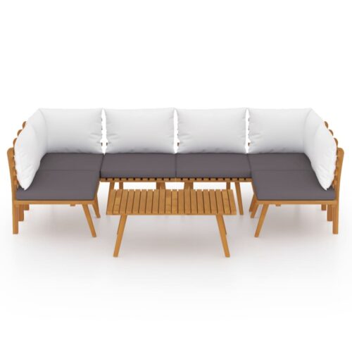 7-Piece Garden Lounge Set with Cushions Wood Timber Outdoor Patio Furniture Acacia - Image 3