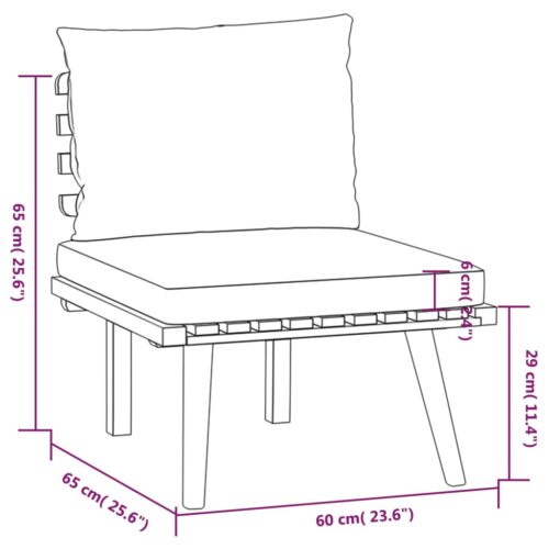 7-Piece Garden Lounge Set with Cushions Wood Timber Outdoor Patio Furniture Acacia - Image 8
