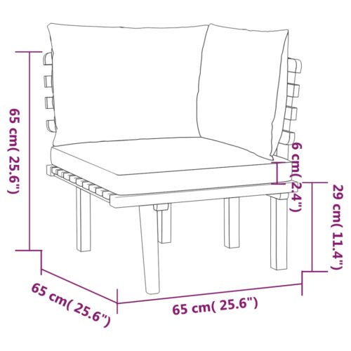 7-Piece Garden Lounge Set with Cushions Wood Timber Outdoor Patio Furniture Acacia - Image 9