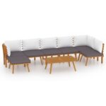 8-Piece Garden Lounge Set with Cushions Wood Timber Outdoor Patio Furniture Acacia