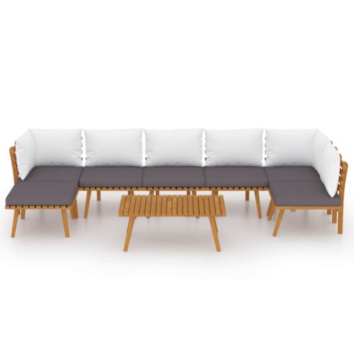 8-Piece Garden Lounge Set with Cushions Wood Timber Outdoor Patio Furniture Acacia - Image 2