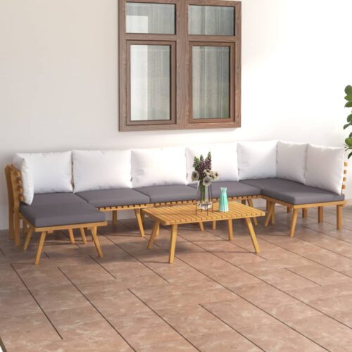 8-Piece Garden Lounge Set with Cushions Wood Timber Outdoor Patio Furniture Acacia - Image 12