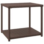Side Table Brown 55x45x49cm Poly Rattan