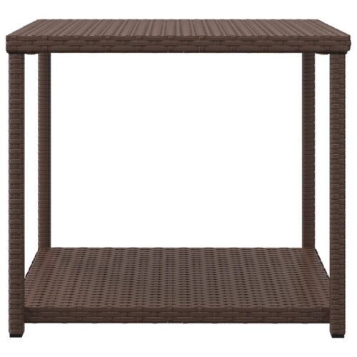 Side Table Brown 55x45x49cm Poly Rattan - Image 3