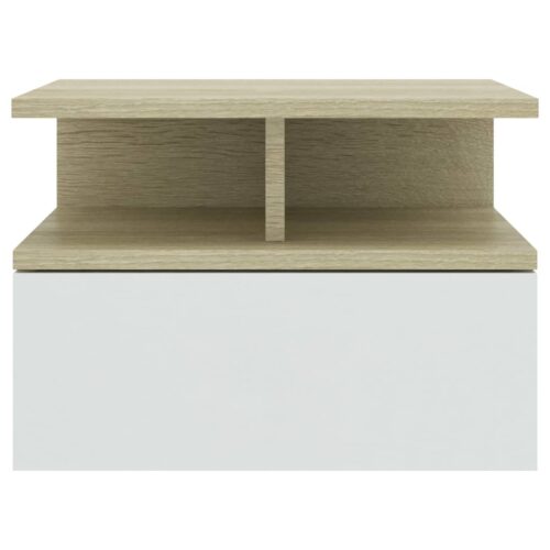 Floating Nightstands 2pcs White Sonoma Oak 40x31x27cm Engineered Wood - Image 4