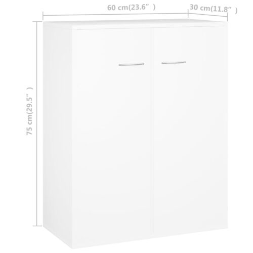 Sideboard White 60x30x75cm Engineered Wood - Image 7