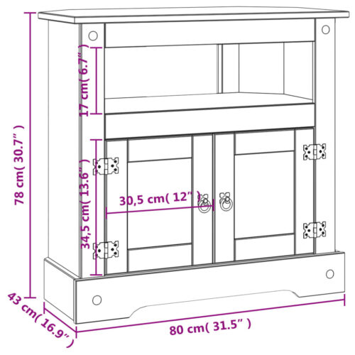 Console Table Mexican Pine Corona Range 80x43x78cm - Image 9