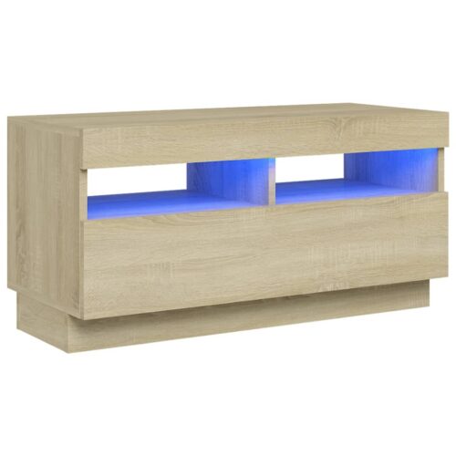 TV Cabinet with LED Lights Sonoma Oak 80x35x40cm