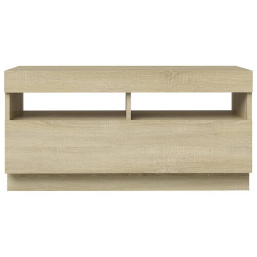 TV Cabinet with LED Lights Sonoma Oak 80x35x40cm - Image 10