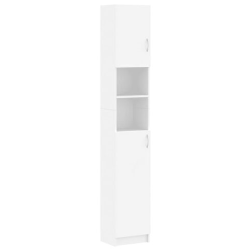 Bathroom Cabinet White 32x25.5x190cm Engineered Wood - Image 2