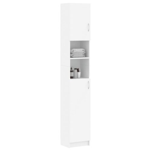 Bathroom Cabinet White 32x25.5x190cm Engineered Wood - Image 3