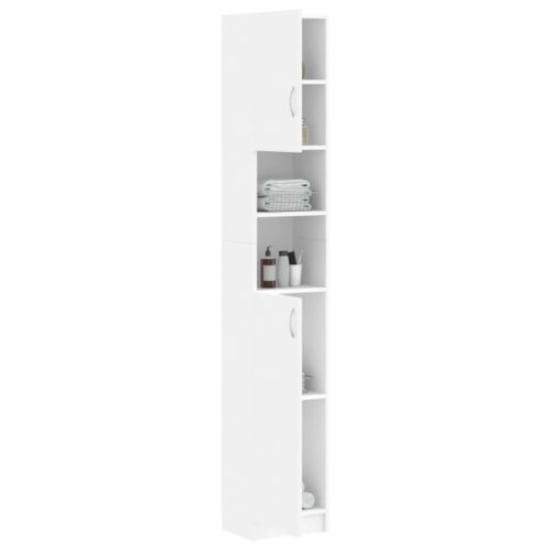 Bathroom Cabinet White 32x25.5x190cm Engineered Wood - Image 4