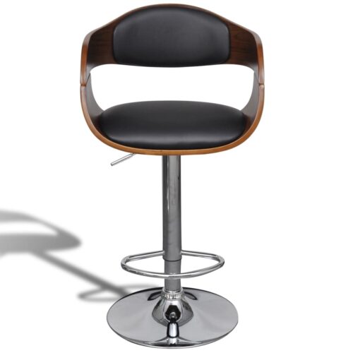 Bar Stool Bent Wood Faux Leather - Image 2