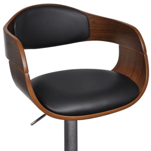 Bar Stool Bent Wood Faux Leather - Image 3