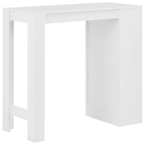 Bar Table with Shelf White 110x50x103cm - Image 3