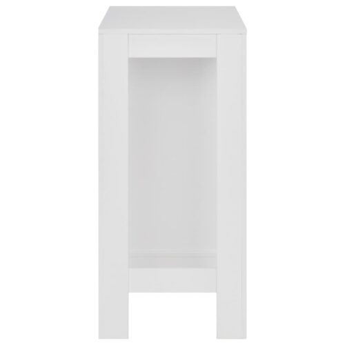 Bar Table with Shelf White 110x50x103cm - Image 4