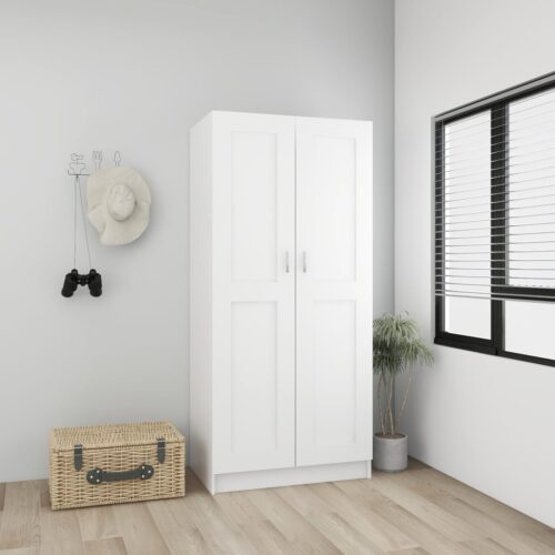 Wardrobe White 82.5x51.5x180cm Engineered Wood - Image 3
