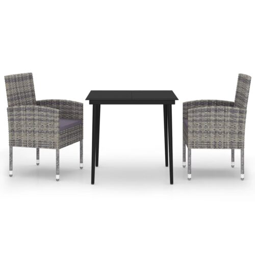 3-Piece Garden Dining Set Outdoor Patio Bistro Chairs Table Wooden Furniture