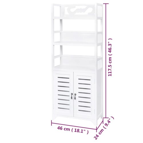 Bathroom Cabinet Albuquerque Wood White 46x24x117.5cm - Image 7