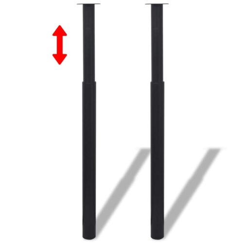 2pcs Telescopic Table Legs Black 710mm-1100mm