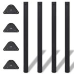 4pcs Adjustable Table Legs Black 870mm