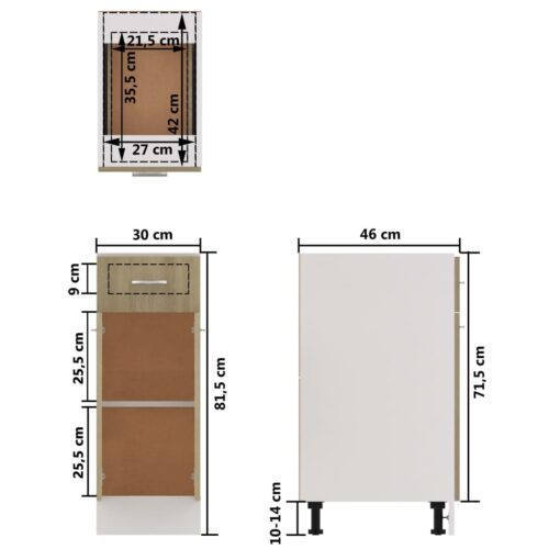 Drawer Bottom Cabinet Sonoma Oak 30x46x81.5cm Engineered Wood - Image 11