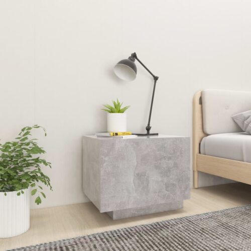 Wooden Bedside Table Storage Side Door Cabinet Bedroom Nightstand Concrete Grey - Image 10