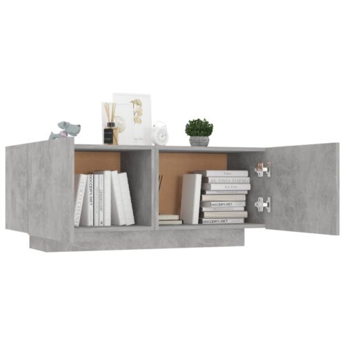 Wooden Bedside Table Storage Side Door Cabinet Bedroom Nightstand Concrete Grey - Image 4