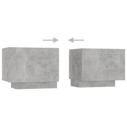 Wooden Bedside Table Storage Side Door Cabinet Bedroom Nightstand Concrete Grey - Image 8