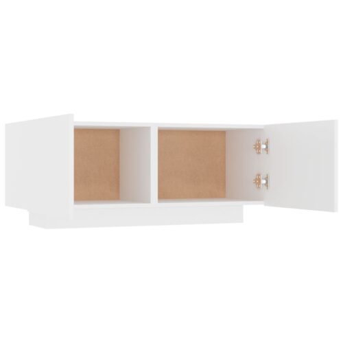 Bedside Cabinet White 100x35x40cm Engineered Wood - Image 5