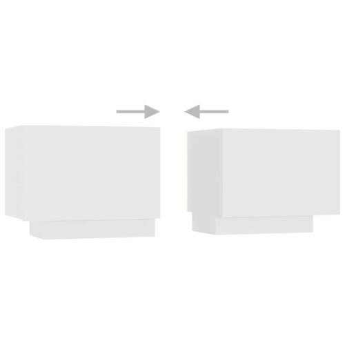 Bedside Cabinet White 100x35x40cm Engineered Wood - Image 7