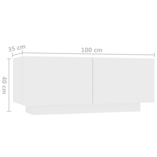 Bedside Cabinet White 100x35x40cm Engineered Wood - Image 8
