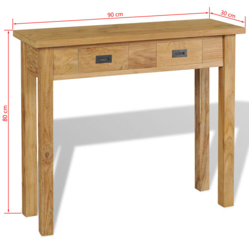 Console Table Solid Teak 90x30x80cm - Image 7