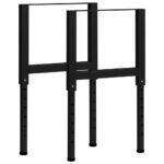 Adjustable Work Bench Frames 2pcs Metal 55x(69-95.5)cm Black