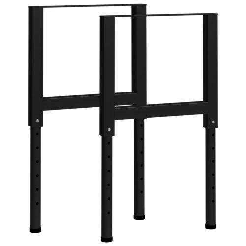 Adjustable Work Bench Frames 2pcs Metal 55x(69-95.5)cm Black